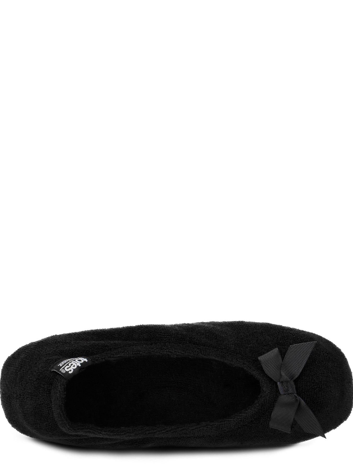 Image 3 of 4 of TOTES Isotoner Ladies Terry Ballerina Slippers - Black