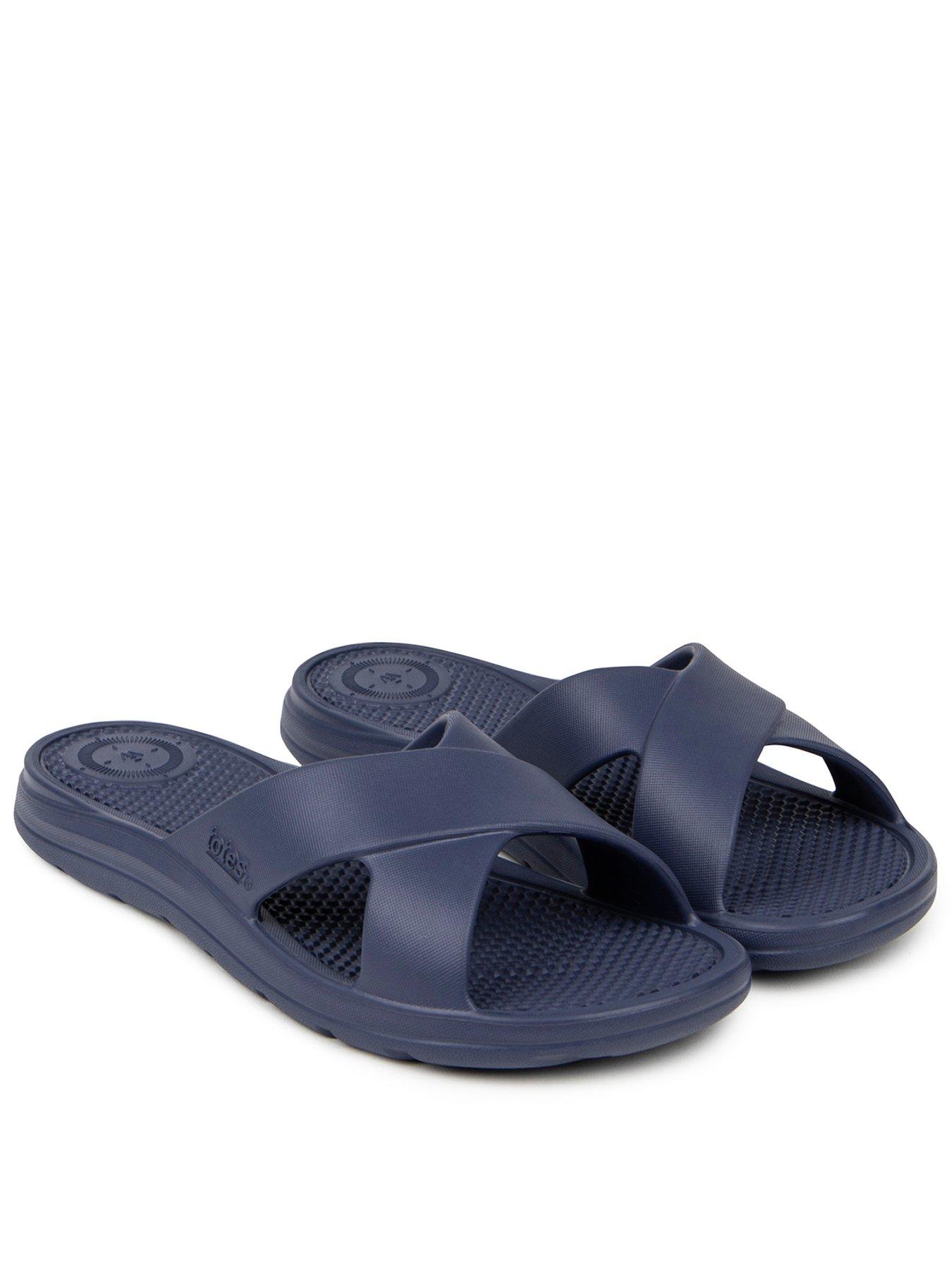 Navy blue store flat sandals uk