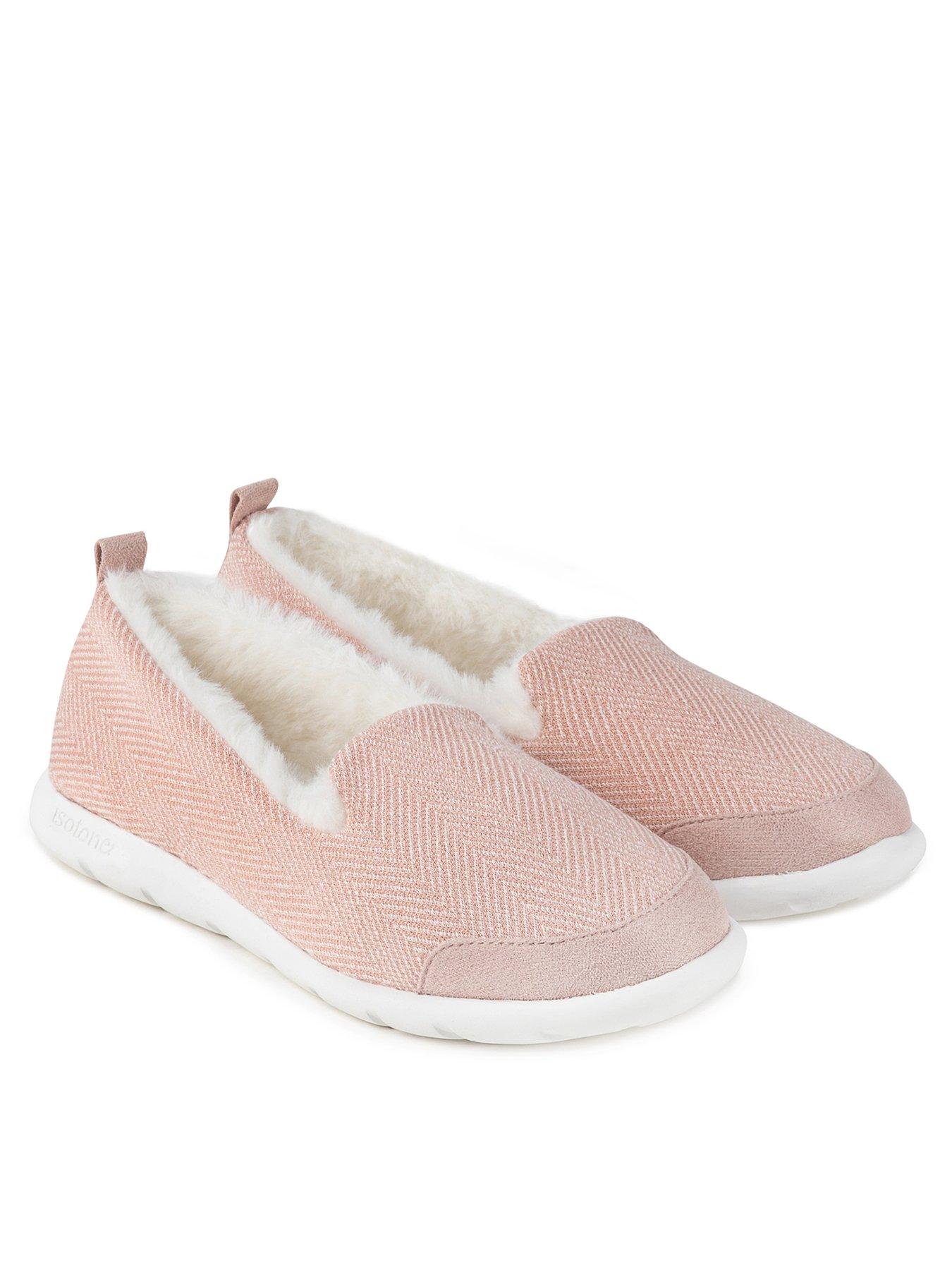 TOTES Isotoner Ladies Iso flex Herringbone Full Back Slipper