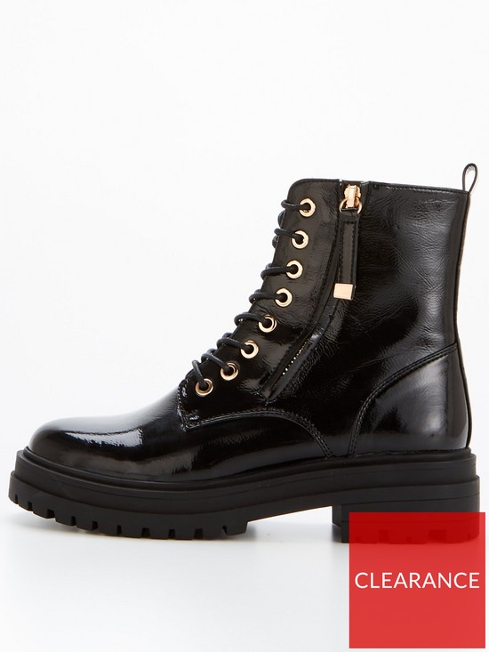 front image of v-by-very-wide-fit-patent-lace-up-boot-black