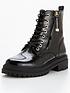  image of v-by-very-wide-fit-patent-lace-up-boot-black