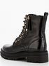  image of v-by-very-wide-fit-patent-lace-up-boot-black