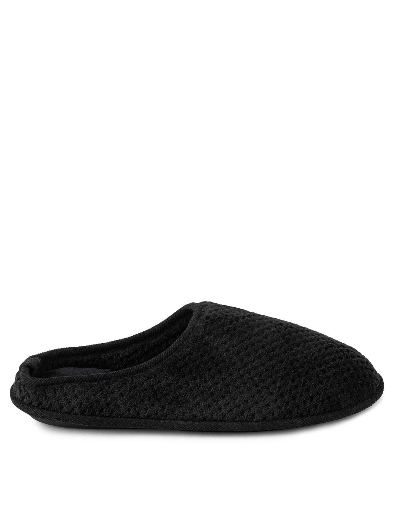 Image 2 of 4 of TOTES Isotoner Ladies Popcorn Terry Mule Slippers - Black