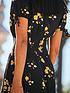  image of sosandar-black-yellow-floral-print-button-front-midi-dress