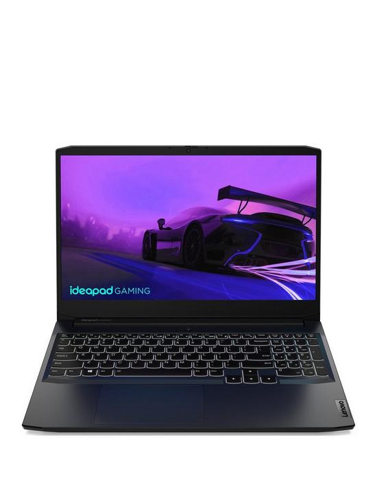 front image of lenovo-ideapad-gaming-3-series-laptop-156in-fhd-geforce-rtx-3050nbspintel-core-i5-8gb-ram-512gb-ssd-black