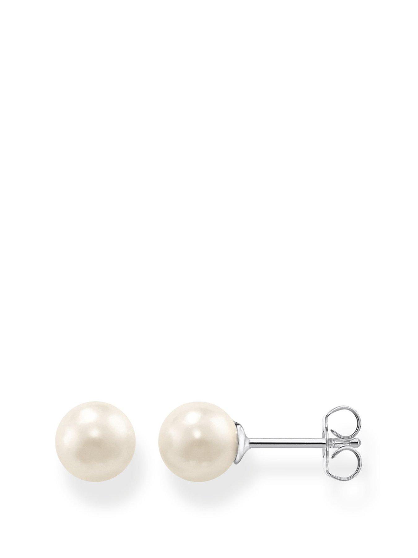 Product photograph of Thomas Sabo Pearl Ear Studs from very.co.uk