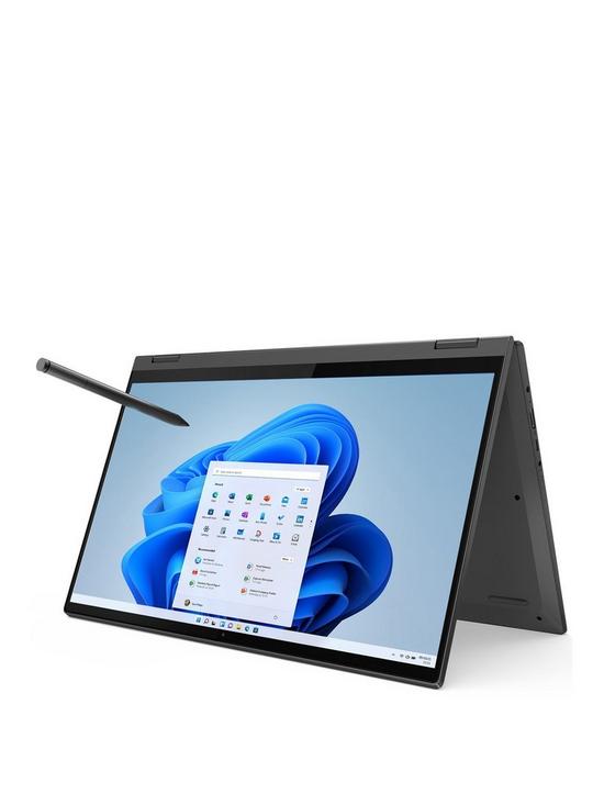 front image of lenovo-ideapad-flex-5-series-laptop-156in-fhd-touchscreen-intel-core-i5-8gb-ram-256gb-ssd-grey