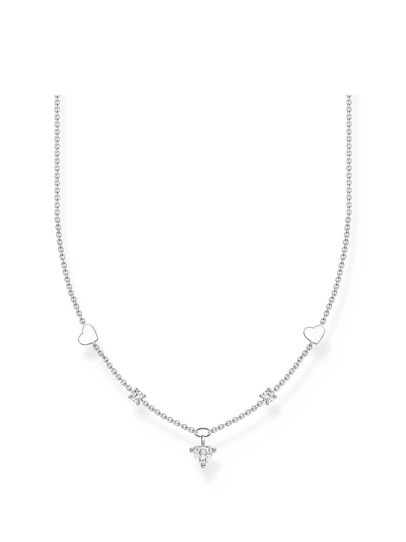 Product photograph of Thomas Sabo Open Your Heart Delicate Necklace With Heart In The Centre from very.co.uk