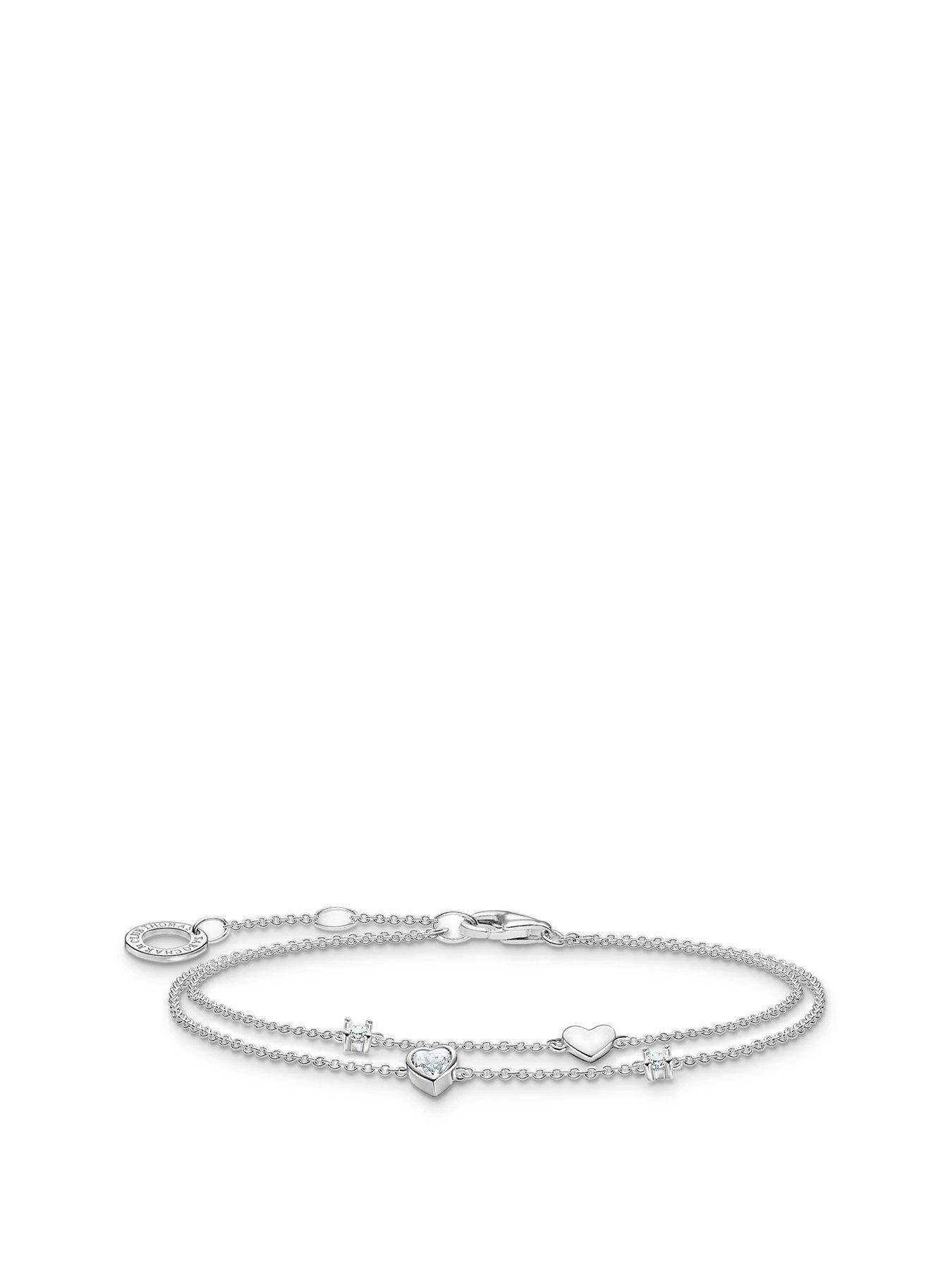 Product photograph of Thomas Sabo Double-row Round-belcher-chain Bracelet from very.co.uk