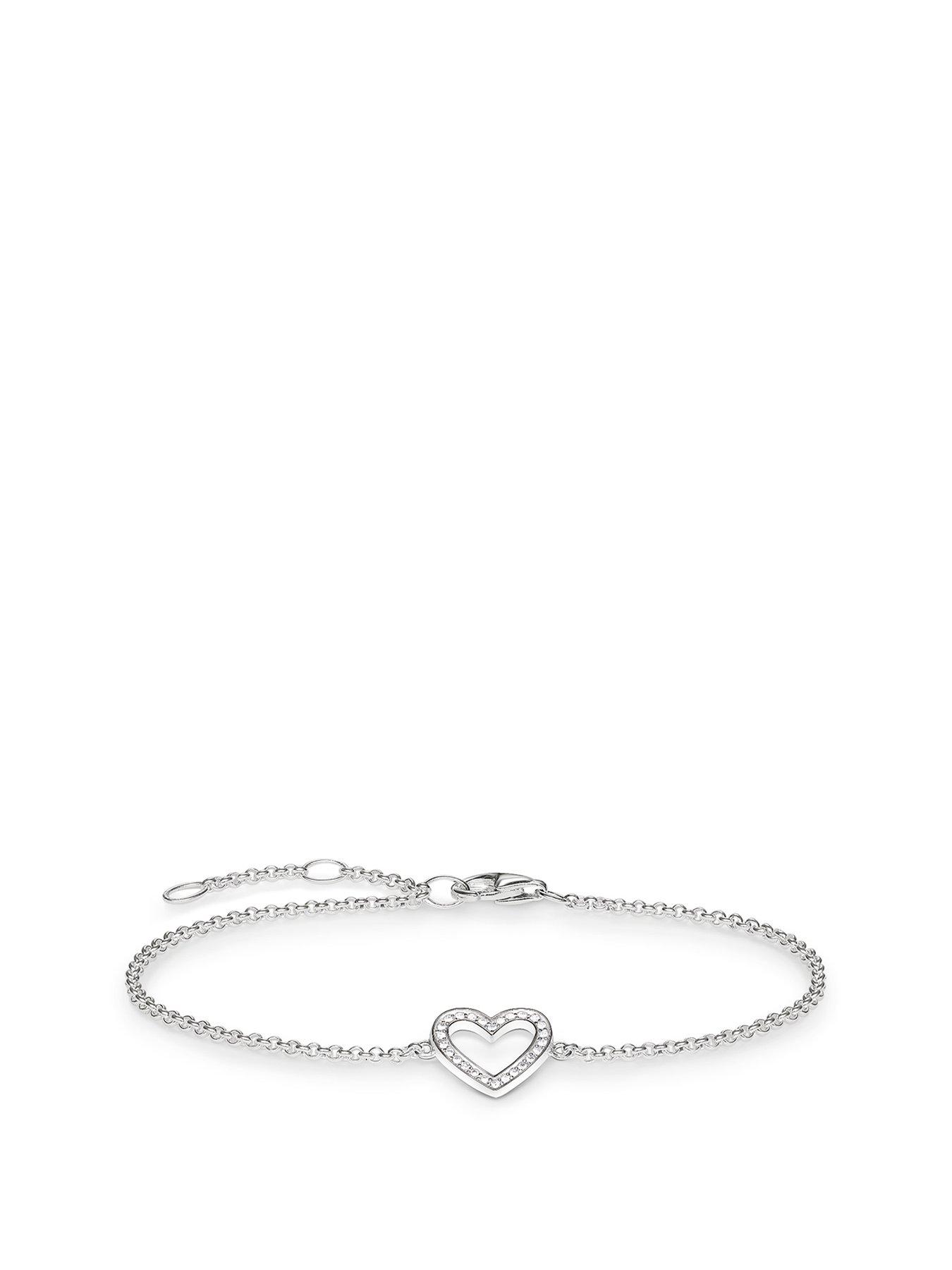 Product photograph of Thomas Sabo Heart Bracelet from very.co.uk