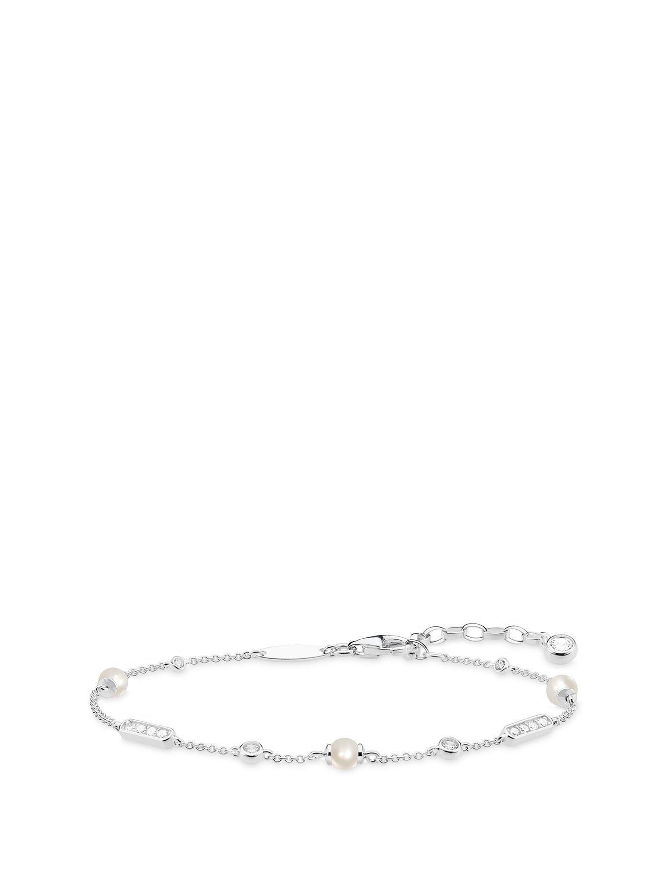 Product photograph of Thomas Sabo Shimmering Pearl Bracelet from very.co.uk