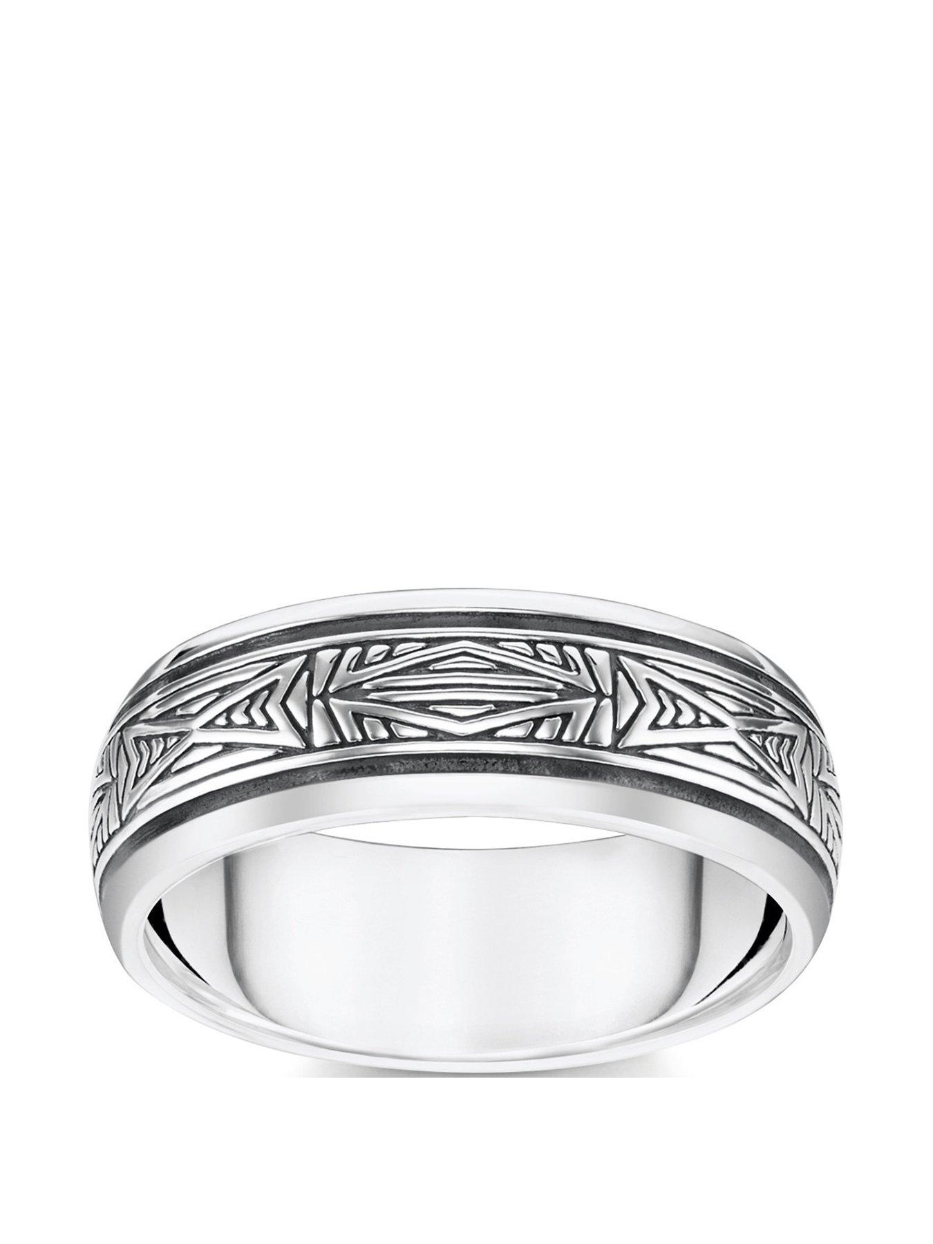 Product photograph of Thomas Sabo Graphic Decor Inspired By Modern Architecture Men Lsquo S Ring from very.co.uk