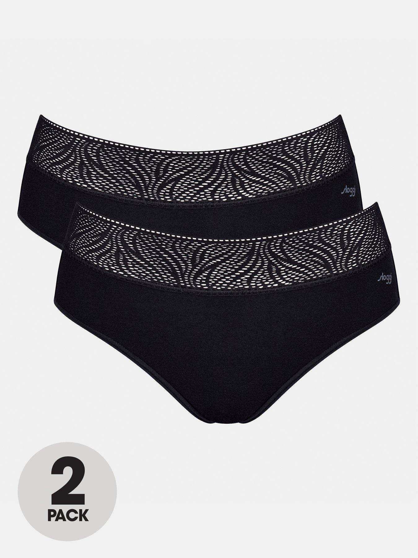 undefined Mid Rise 2 Pack Hipster Medium Flow Period Pants - Black