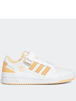 adidas Originals Forum Low Shoes, White/Yellow, Size 10, Men