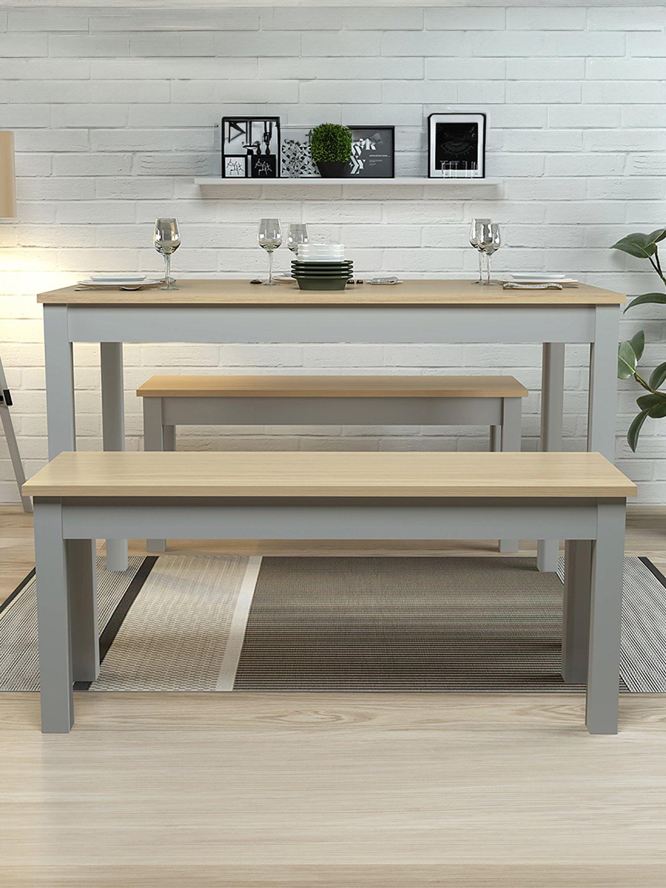 Product photograph of Lpd Furniture Ohio Oak Grey Dining Set from very.co.uk