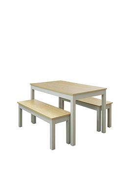 Product photograph of Lpd Furniture Ohio Oak Grey Dining Set from very.co.uk