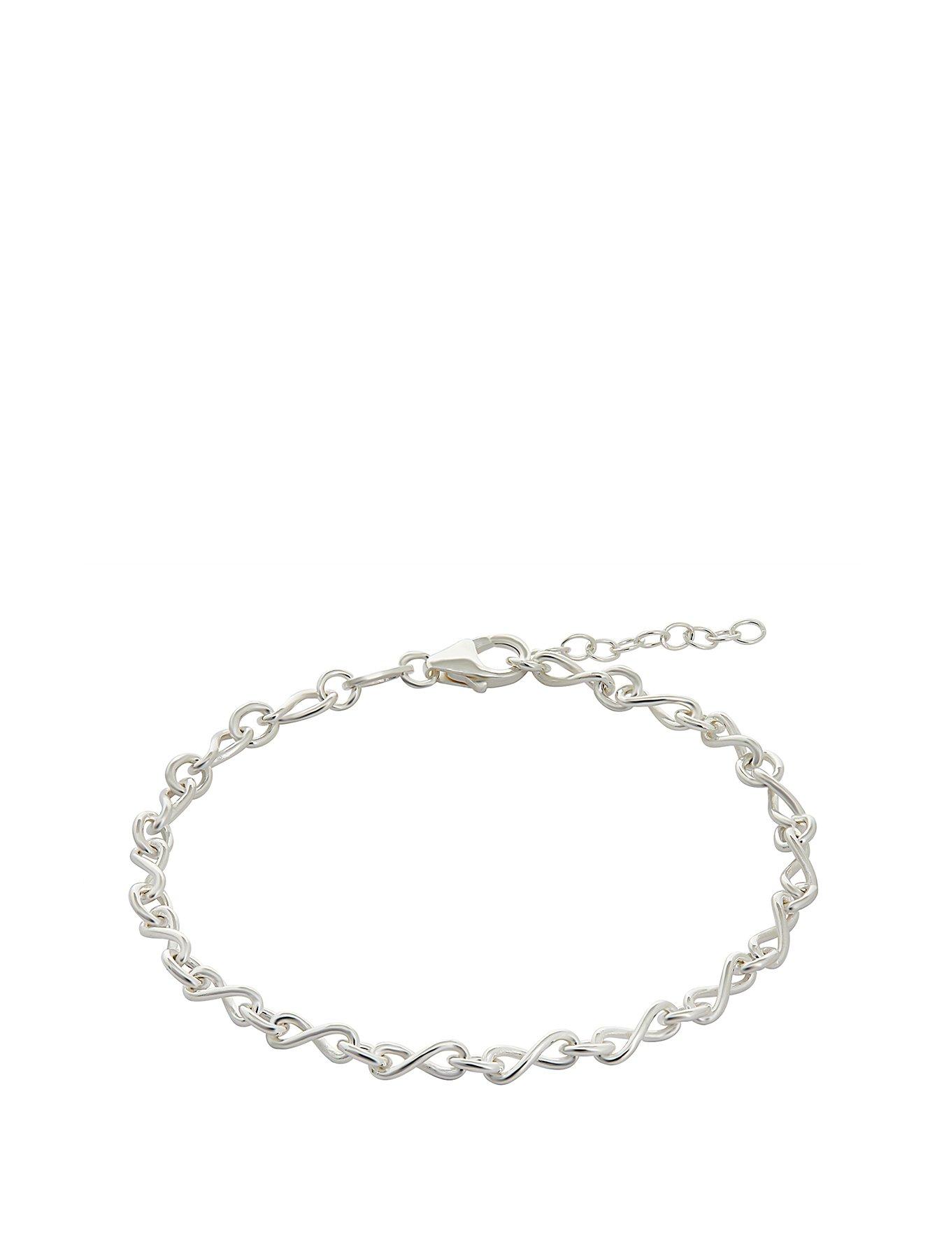 Product photograph of Simply Silver Sterling Silver 925 Small Infinity Bracelet from very.co.uk
