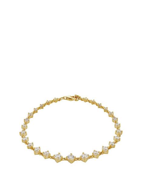 simply-silver-sterling-silver-14ct-gold-with-cubic-zirconia-graduated-stone-tennis-bracelet