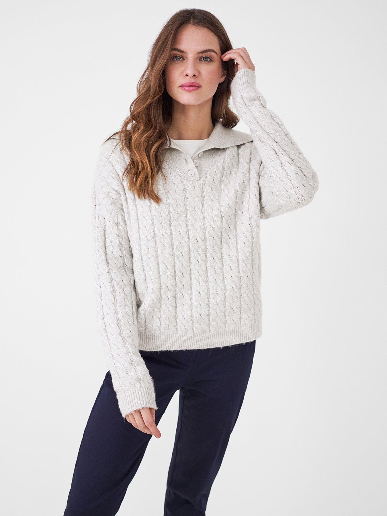  Carinne Cable Collar Jumper -grey