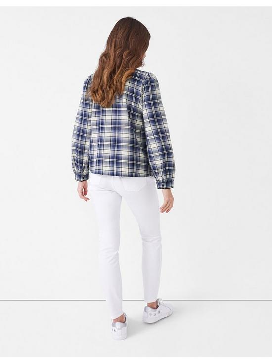 stillFront image of crew-clothing-check-long-sleeve-frill-blouse