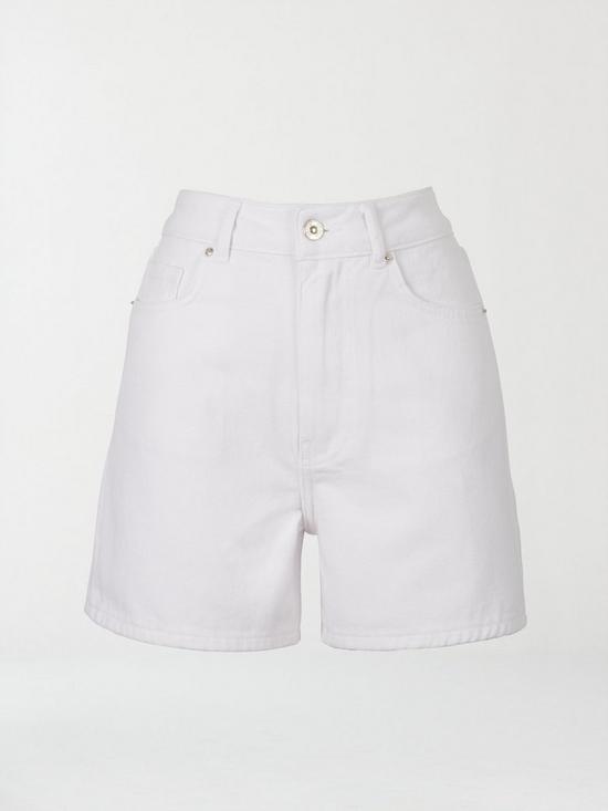 stillFront image of michelle-keegan-denim-shorts-white