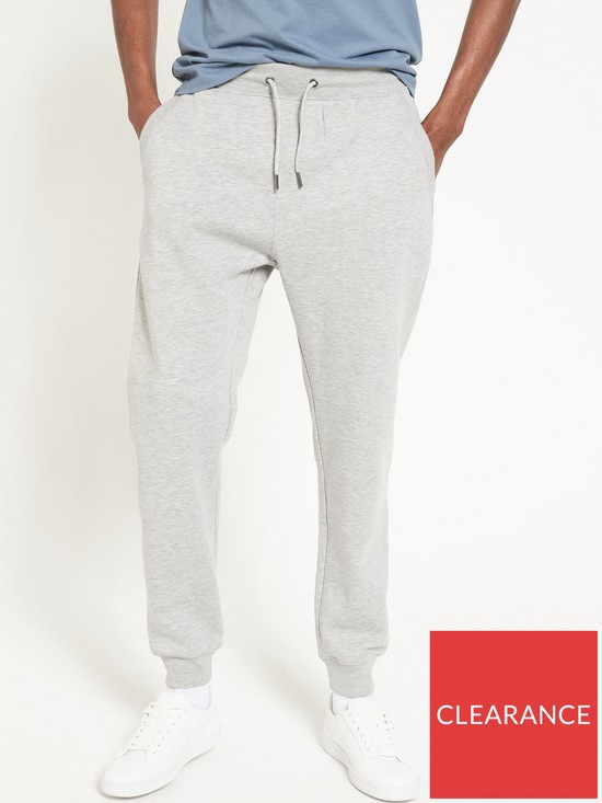 front image of everyday-essential-regular-fit-joggers-grey-marl
