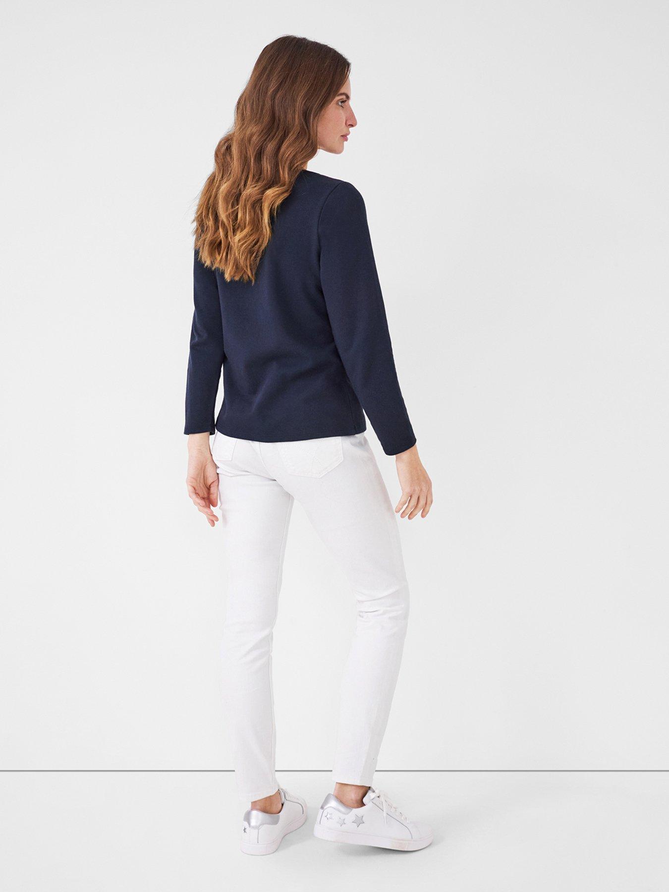 Tops & T-shirts Long Sleeve Tie Front Eyre Top -navy