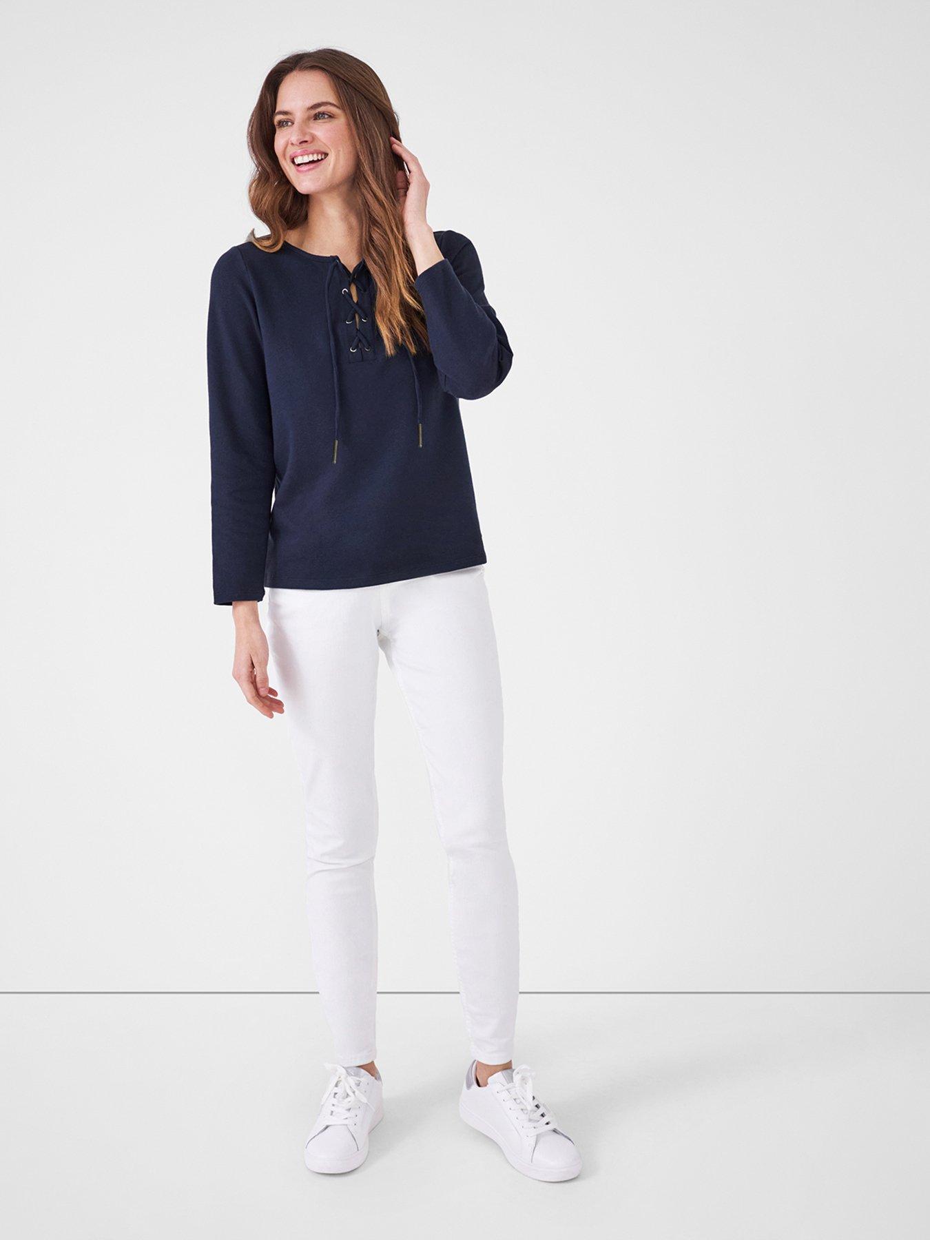 Tops & T-shirts Long Sleeve Tie Front Eyre Top -navy