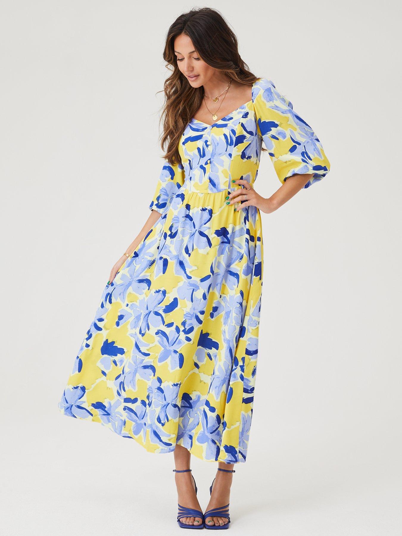 michelle keegan blue floral dress