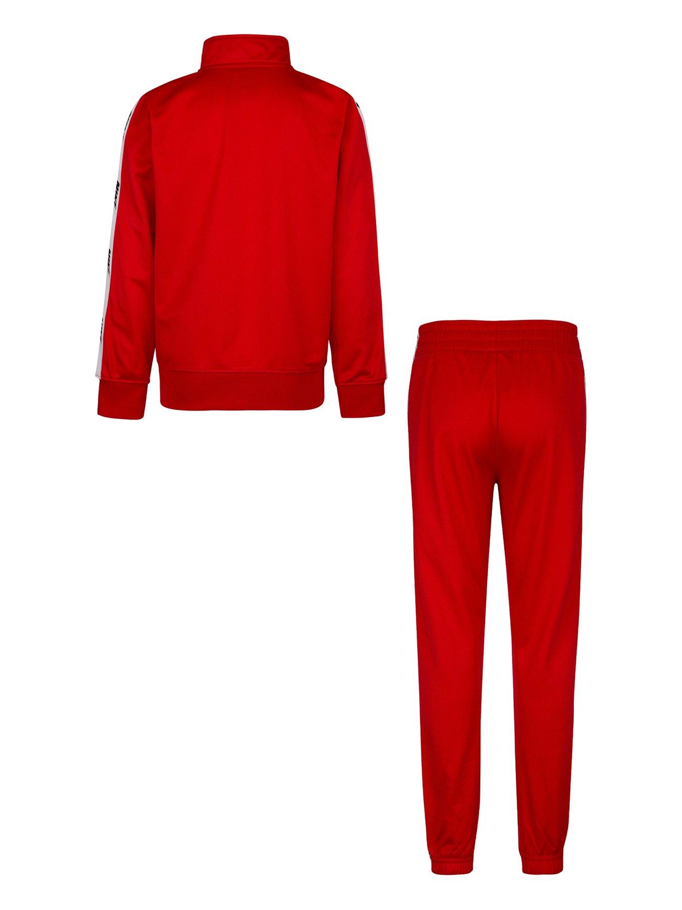 Red nike hot sale velour tracksuit