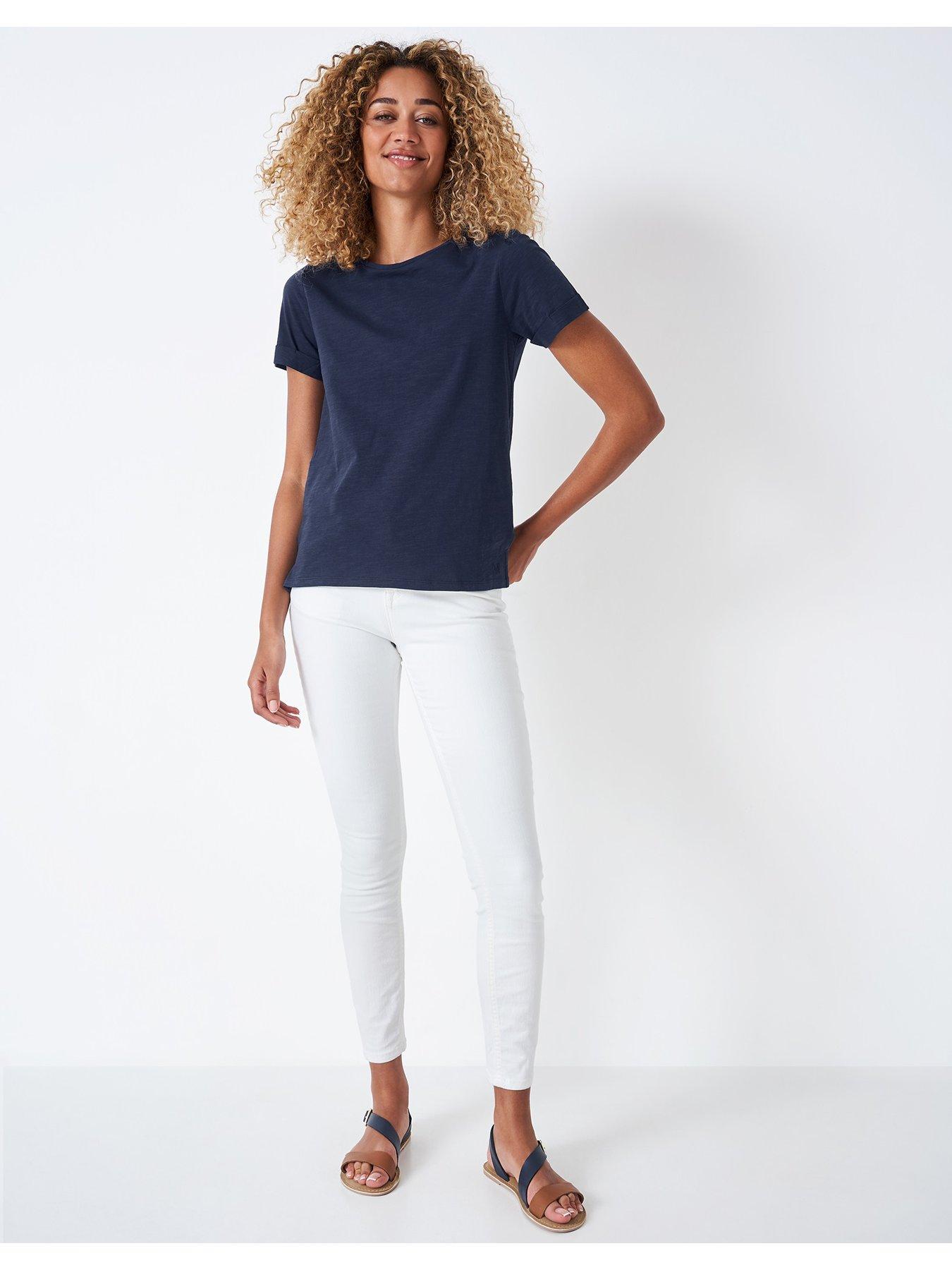 Image 3 of 4 of Crew Clothing Perfect Crew Slub T-shirt -navy
