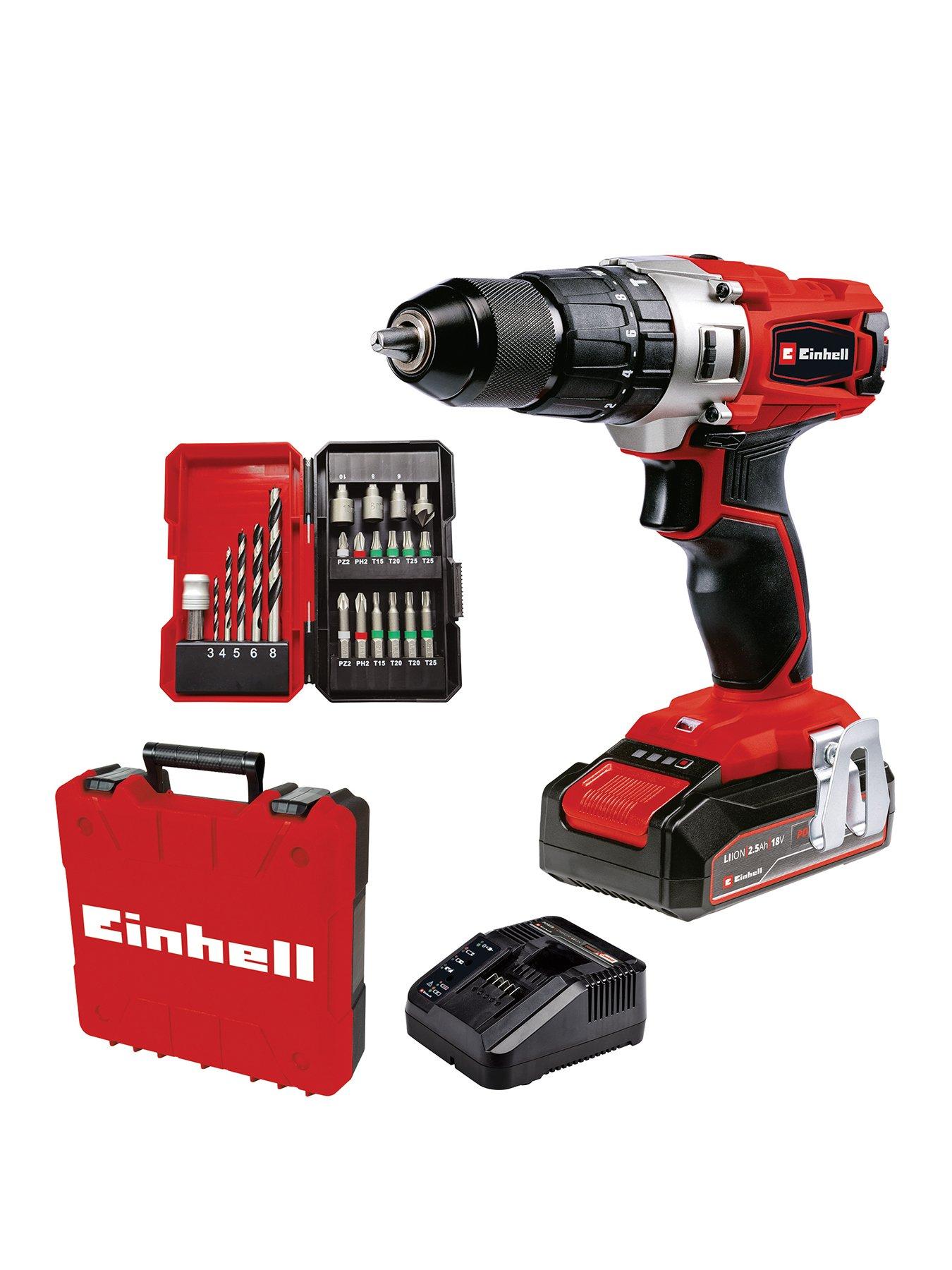 Einhell Power X-Change Expert 18V Combi Drill With 22 PCE Bit Set (1x2.5 Ah)