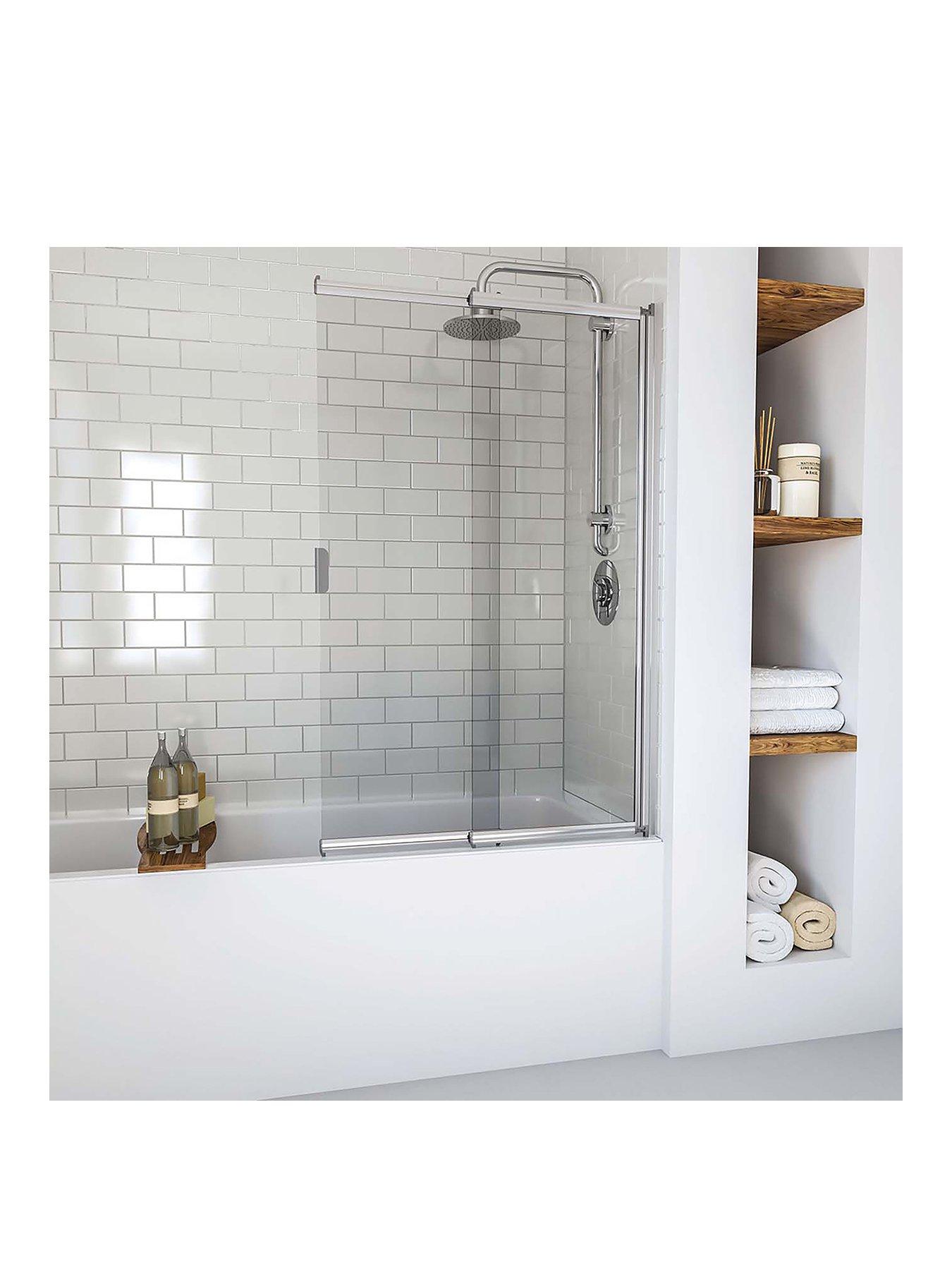 Aqualux Aqua 4 2-panel Slider Bath Screen 820mm X 1275mm X 4mm Clear ...