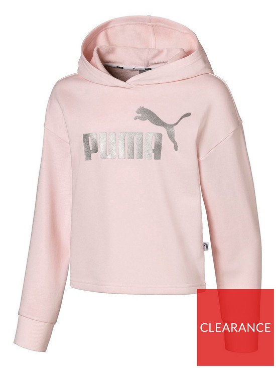 Puma Essentials+ Big Logo Girls Overhead Hoodie - Pink | very.co.uk