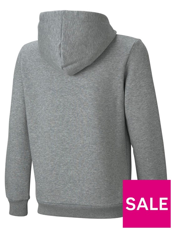 back image of puma-essentials-big-logo-hoodie-grey