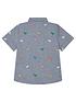  image of monsoon-boys-dinosaur-embroidered-chambray-shirt-grey