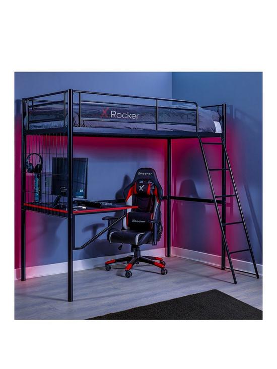 front image of x-rocker-icarus-xl-gaming-high-sleeper-with-desk