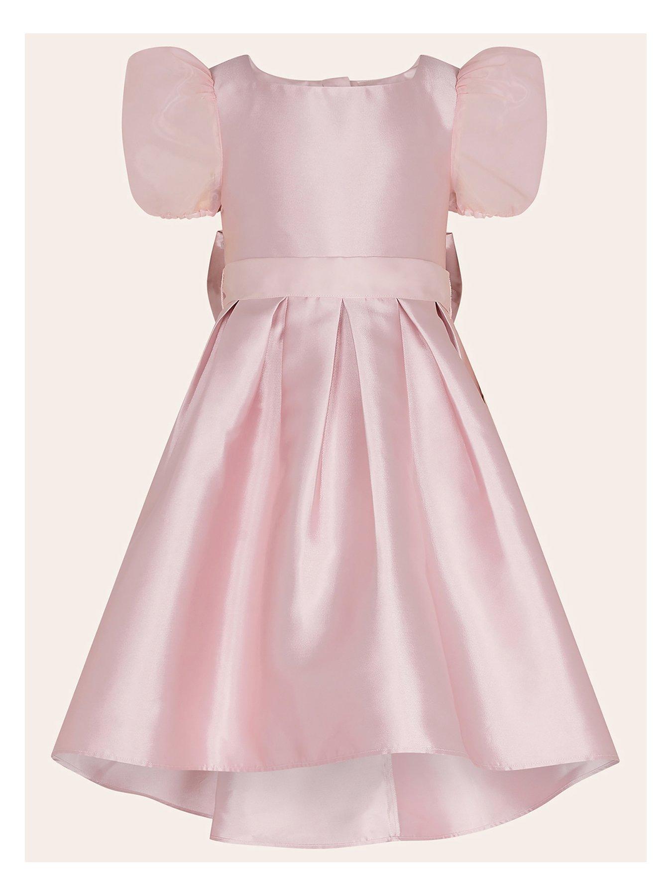 Occasion & wear Girls Camilla Duchess Twill Puff Sleeve Dress - Dusky Pink