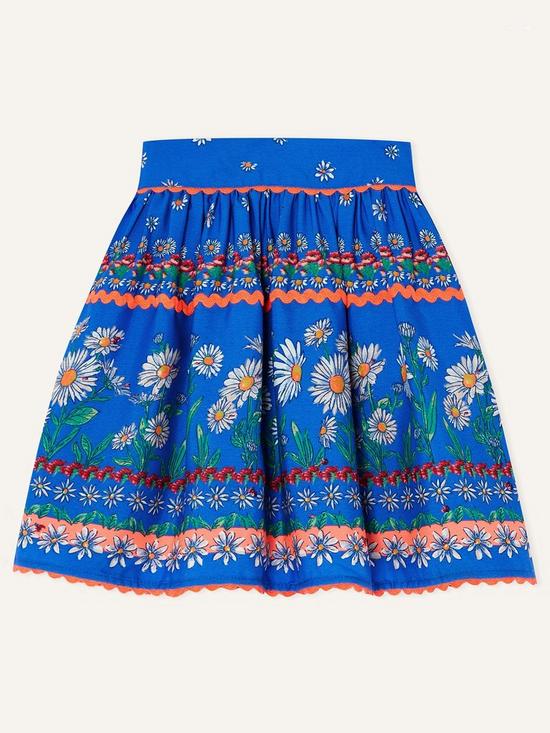 front image of monsoon-girls-sew-daisy-fluro-skirt-blue