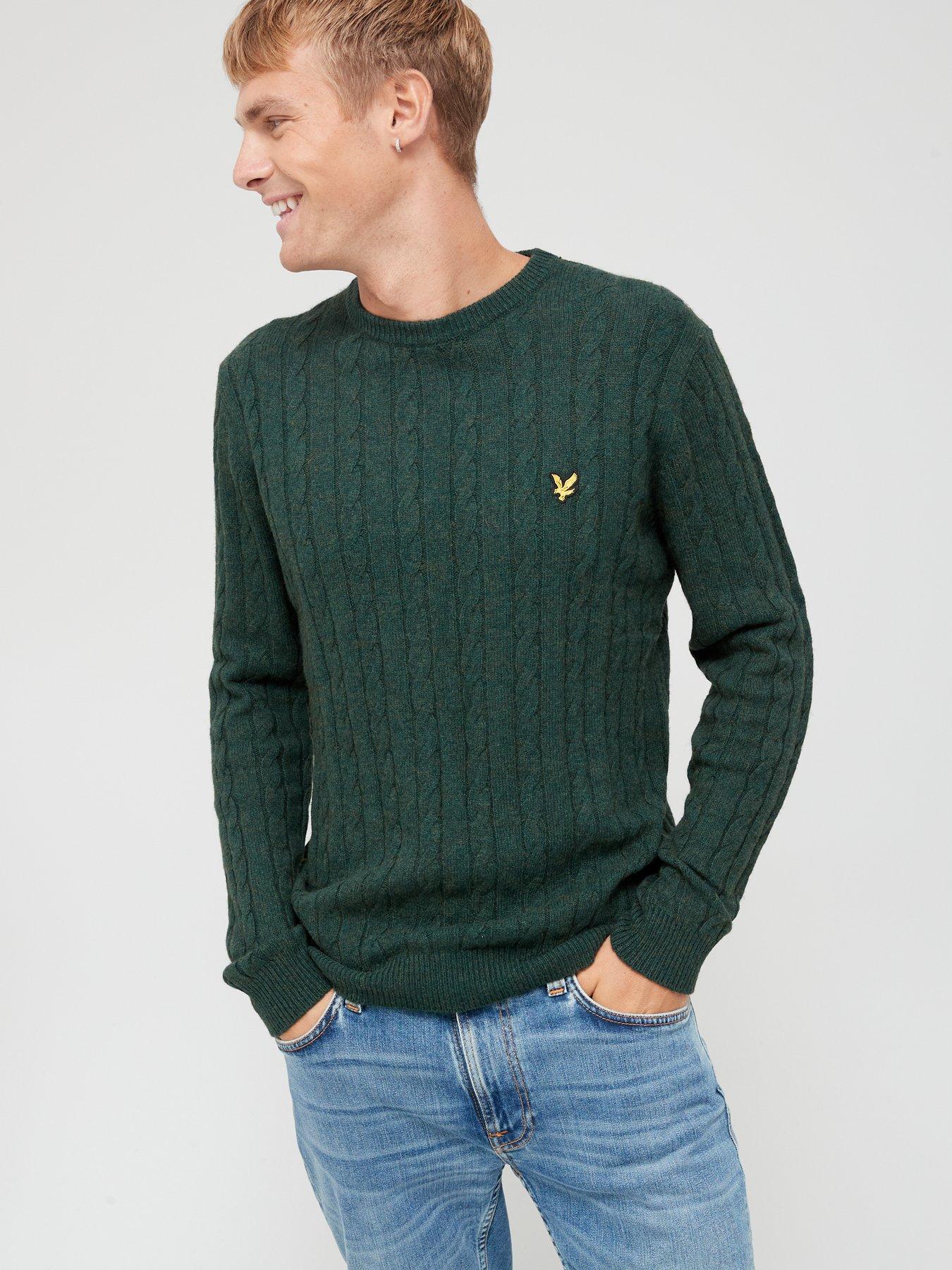 Scott Cable Jumper - Dark Green Marl 