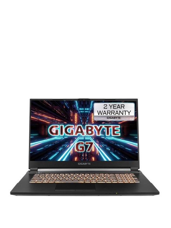 front image of gigabyte-g7-md-gaming-laptop-173in-fhd-144hz-geforce-rtx-3050ti-intel-core-i7-16gb-ram-512gb-ssd