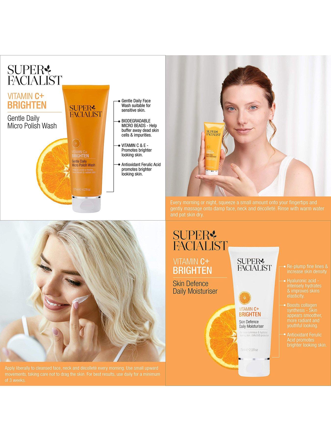 Image 4 of 4 of Super Facialist Vitamin C Daily Gentle Micro Polish Wash and Vitamin C Skin Defence Daily Moisturiser Duo