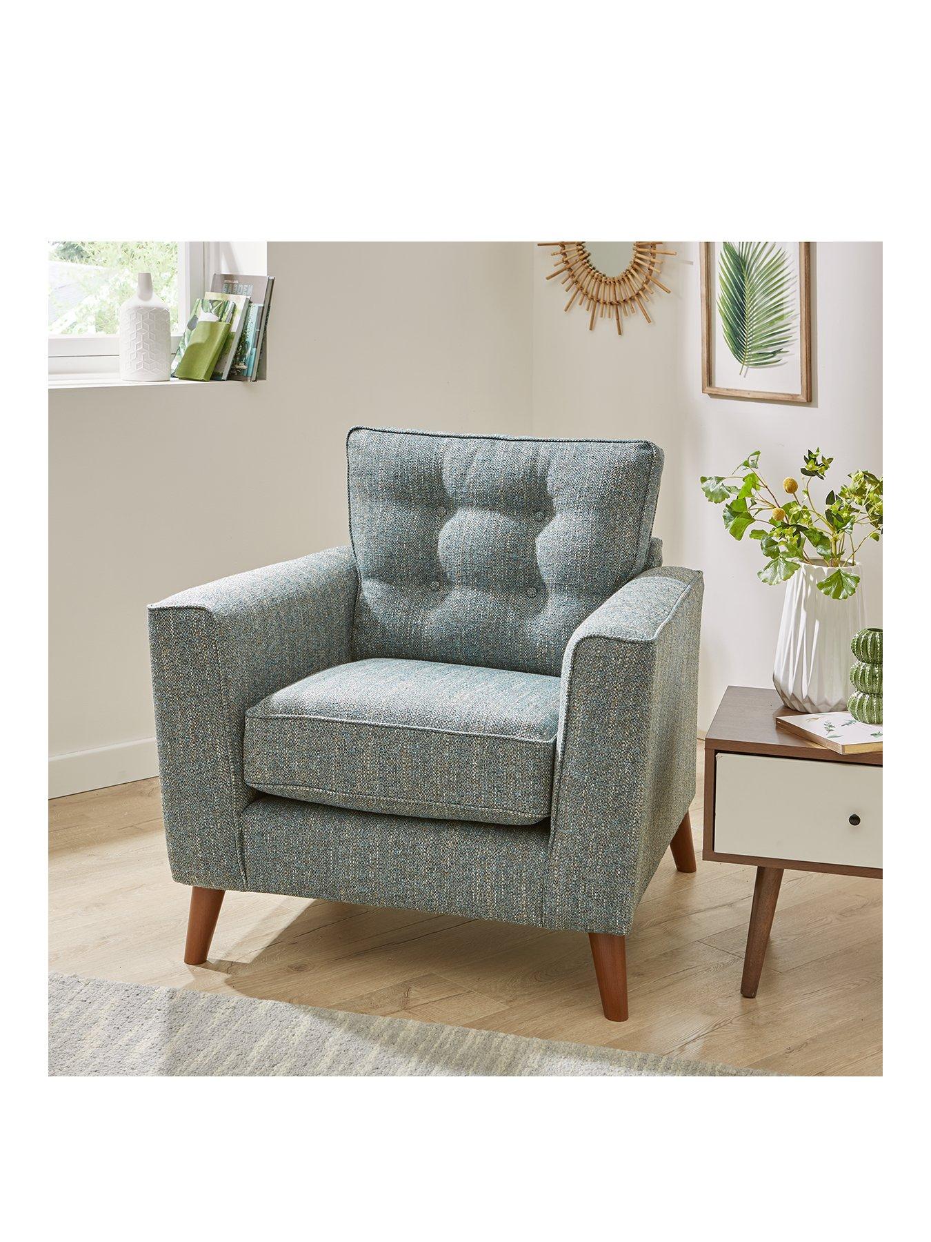 Product photograph of Very Home Magnus Tweed Armchair from very.co.uk