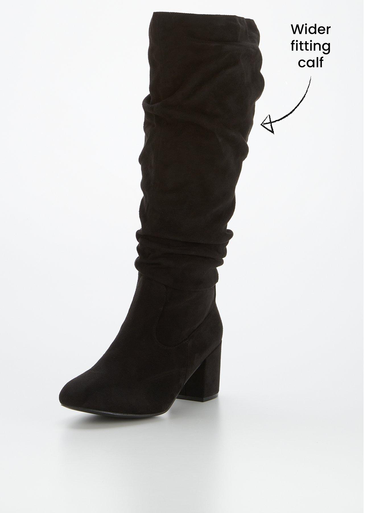 Wide calf black store boots uk