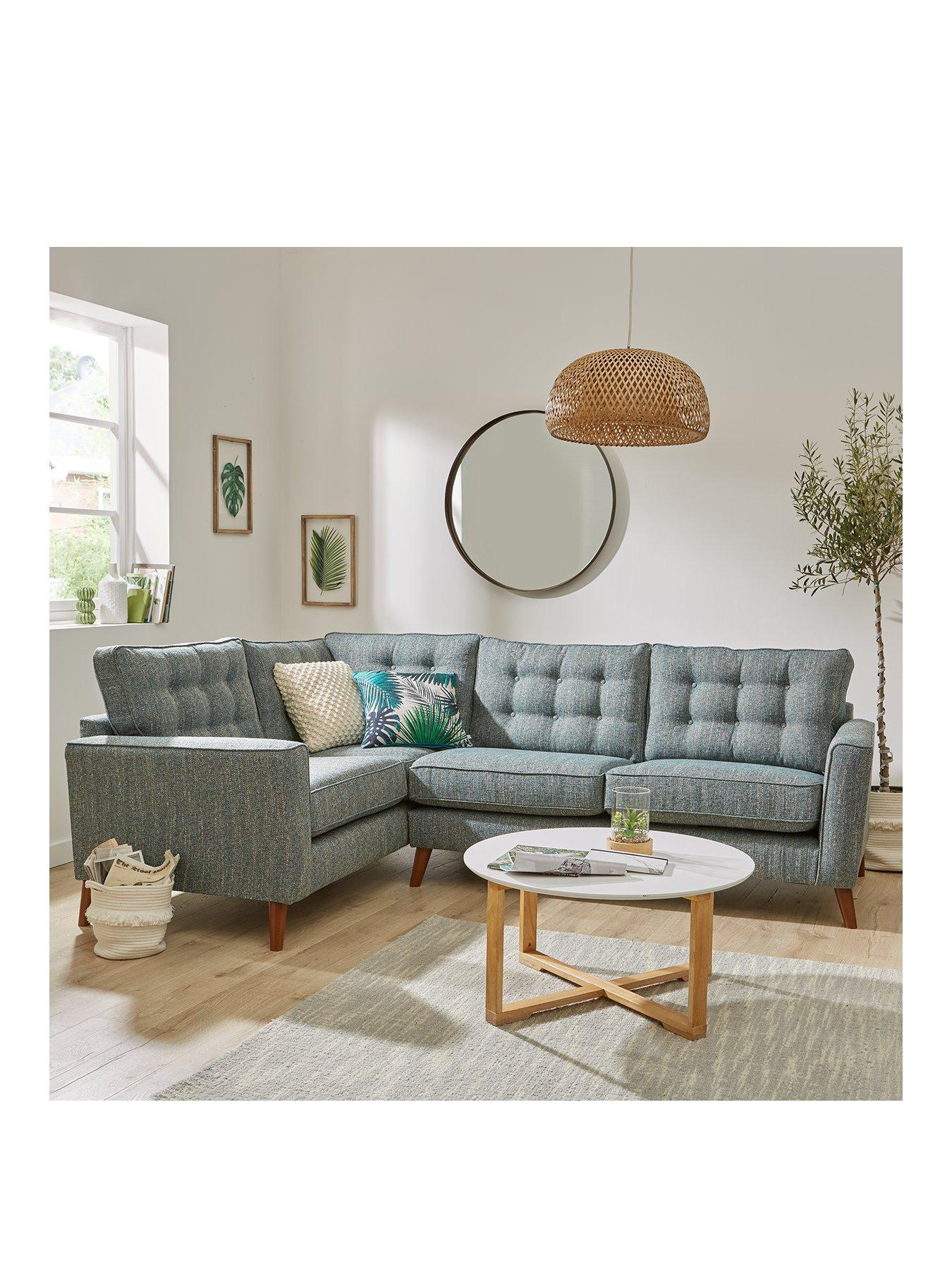 Product photograph of Very Home Magnus Left Hand Corner Tweed Sofa from very.co.uk
