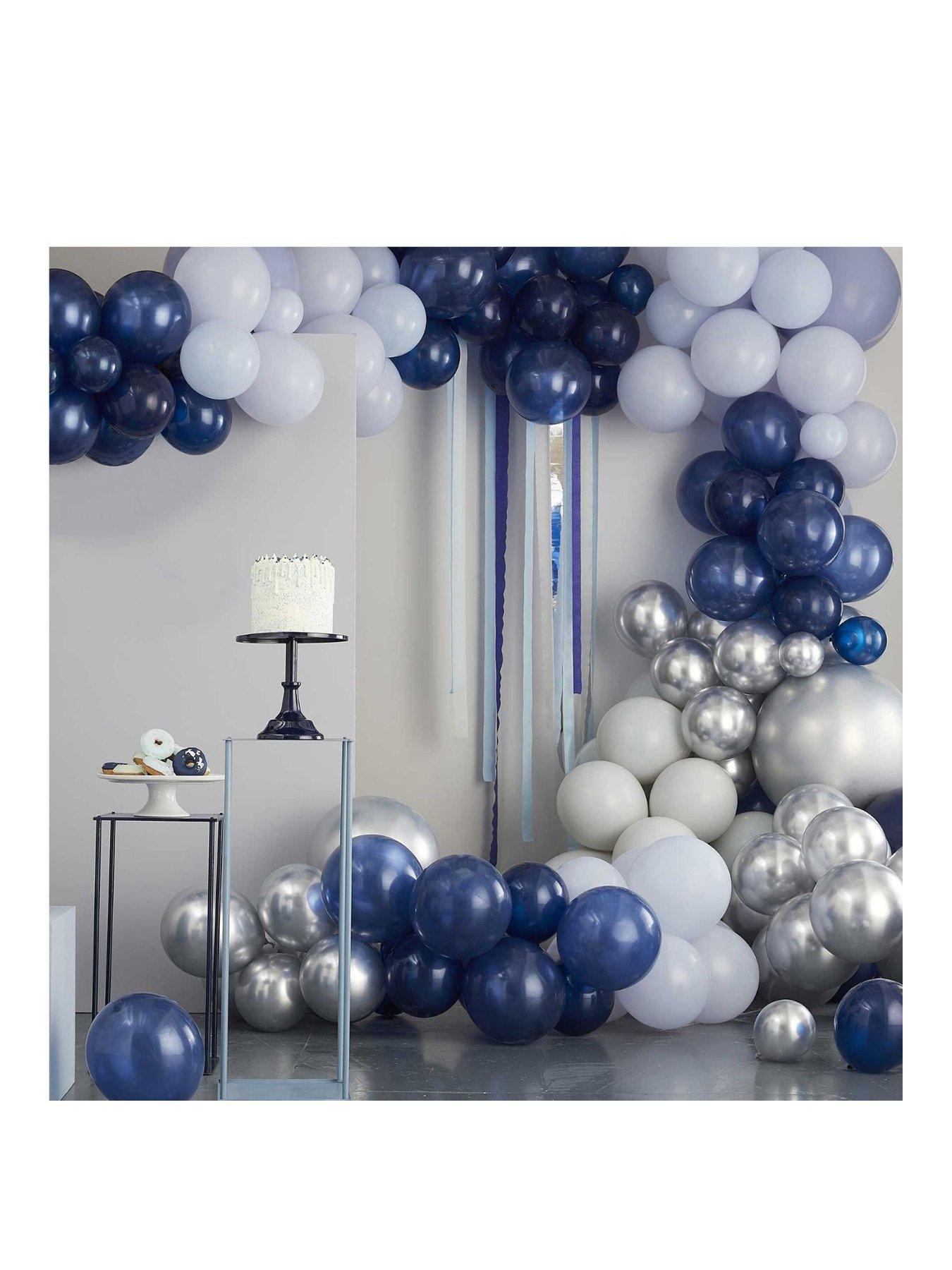 Ginger Ray Blue & Silver Balloon Arch 