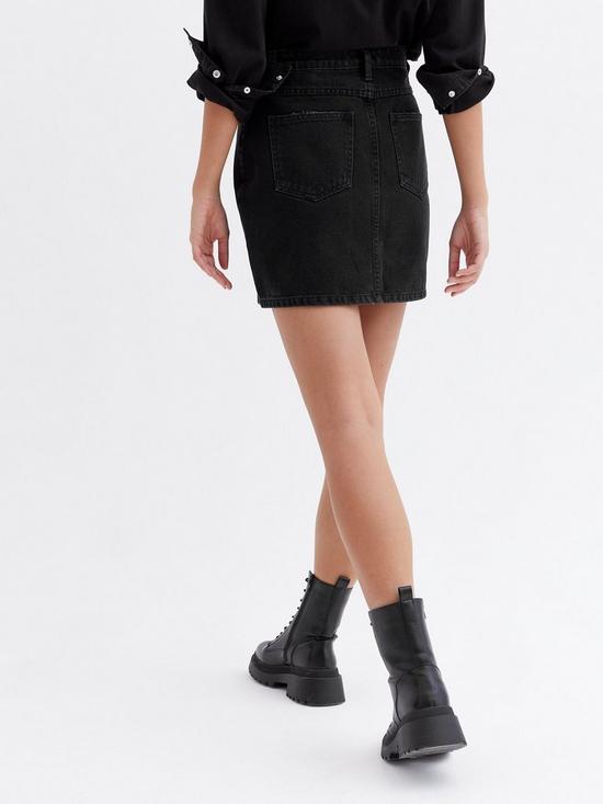 stillFront image of new-look-black-denim-mom-skirt
