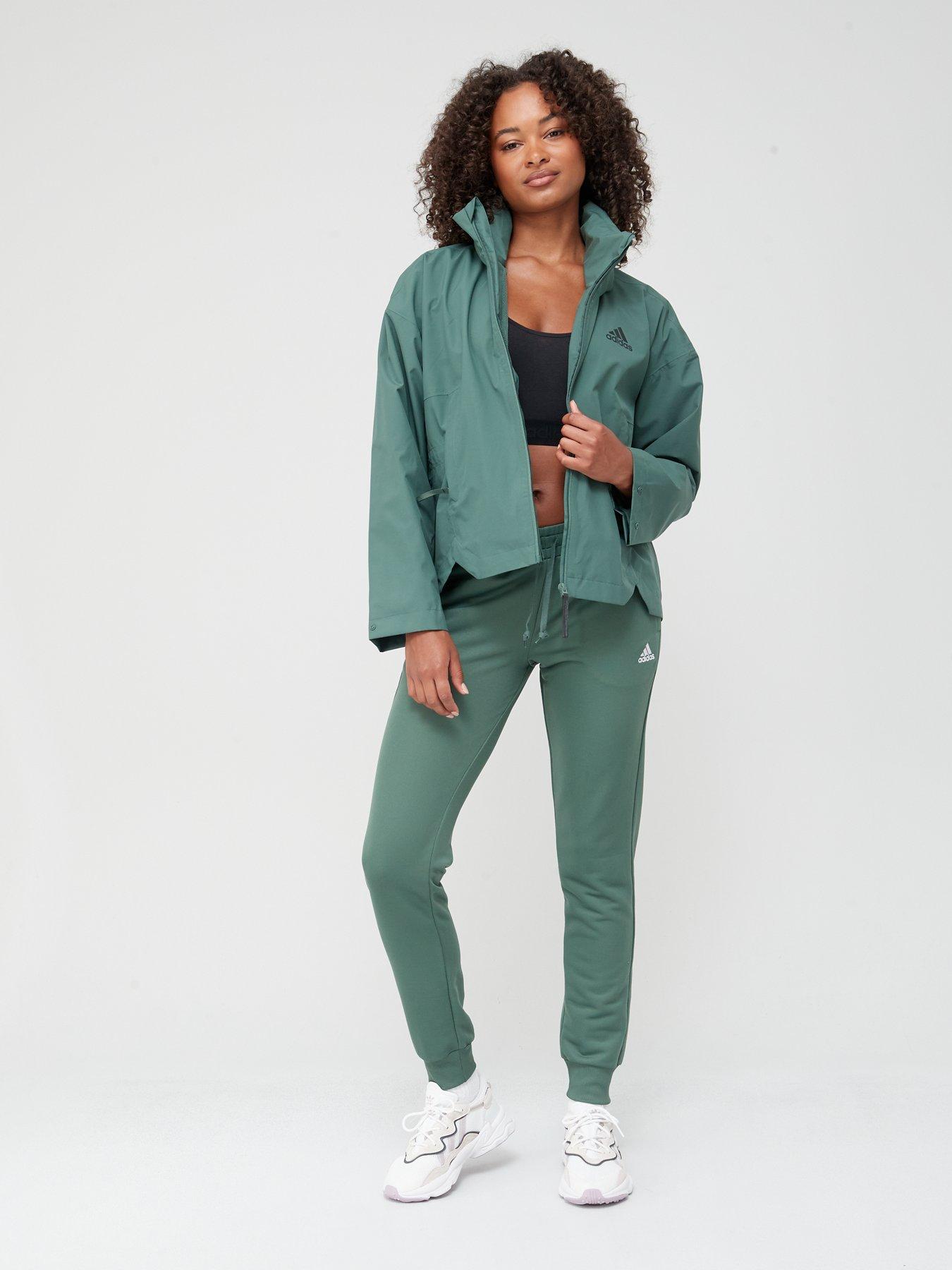 Adidas green shop track jacket women's