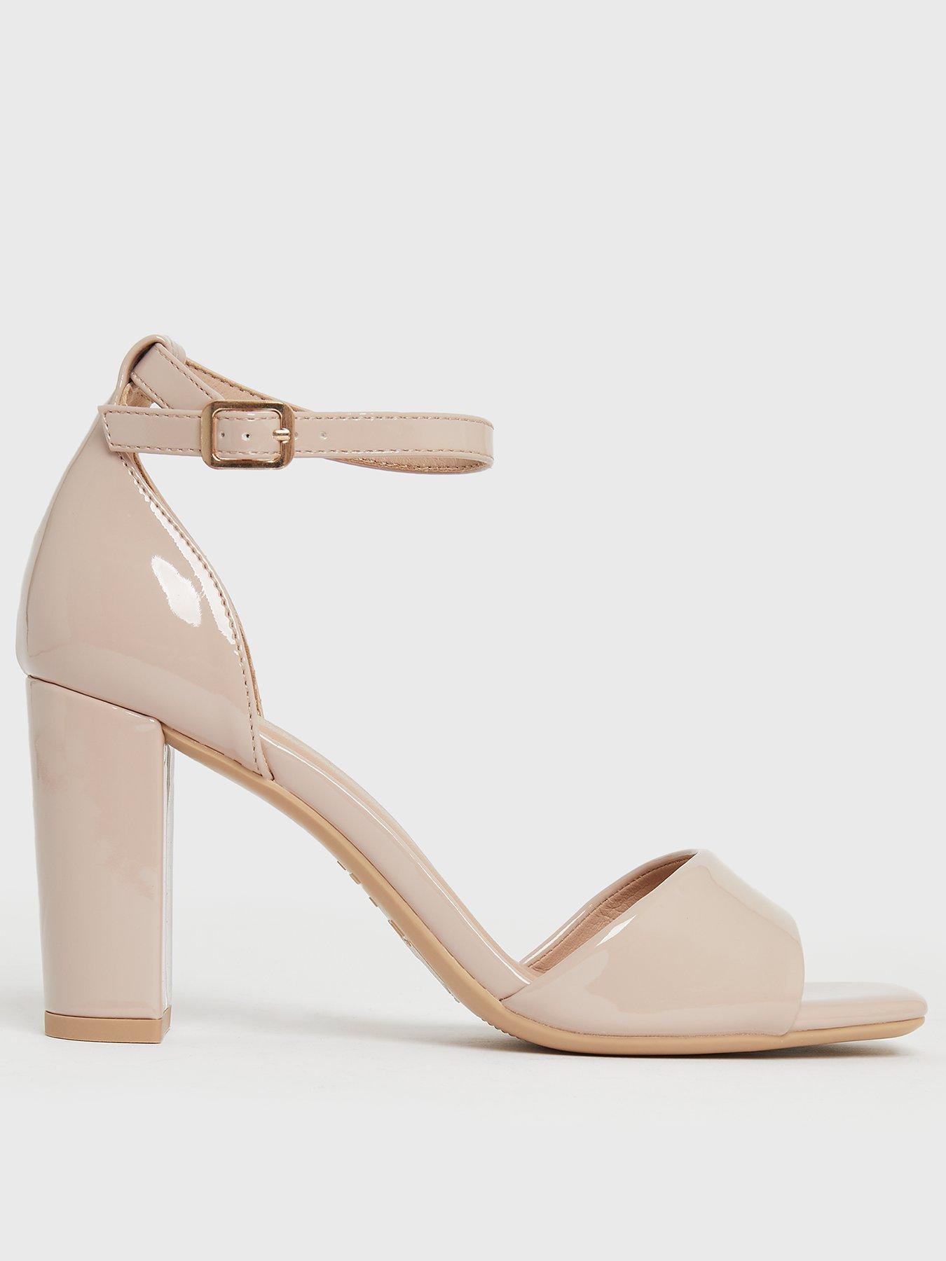Womens Shoes Heels Sandal heels Pink New Look Patent 2 Part Stiletto Platform Heel Sandals Vegan in Pale Pink 