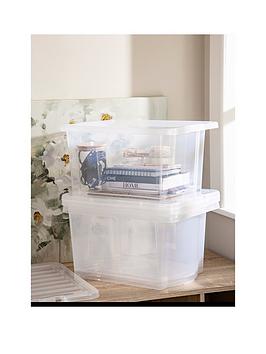 Product photograph of Wham Set Of 3 Clear Crystal 28-litre Plastic Storage Boxes from very.co.uk